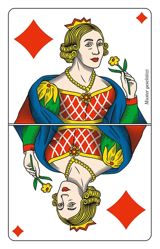 Ecke Dame, Französische Jasskarte