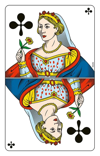 Kreuz Dame, Französische Jasskarte