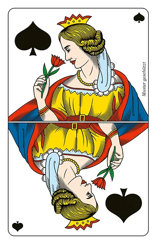 Schaufel Dame, Französische Jasskarte